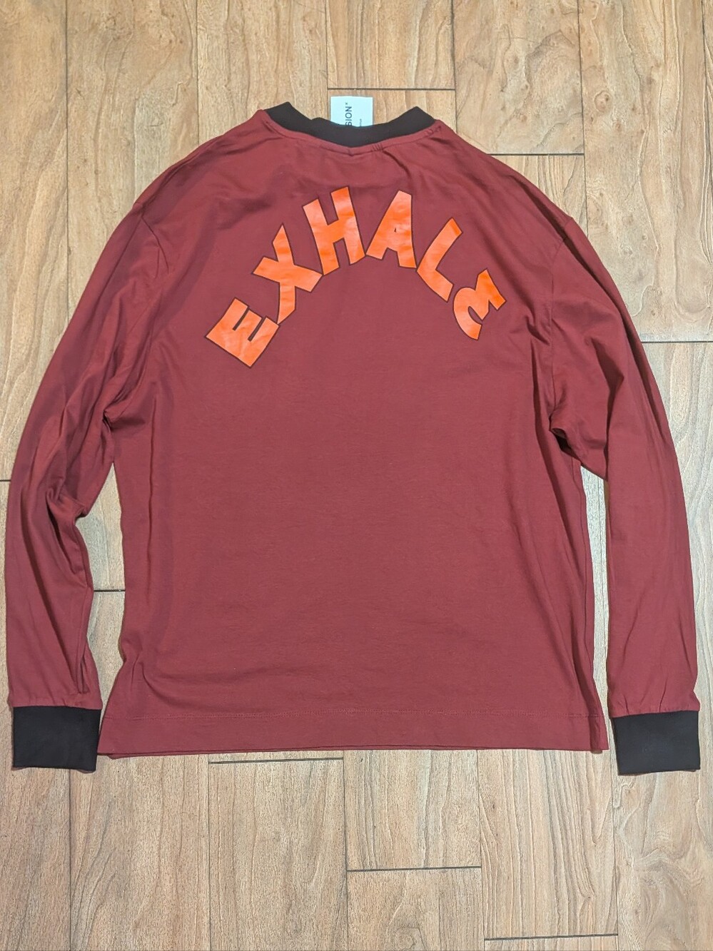 Long Sleeve Burgundy Graphic 'EXHALE' Shirt